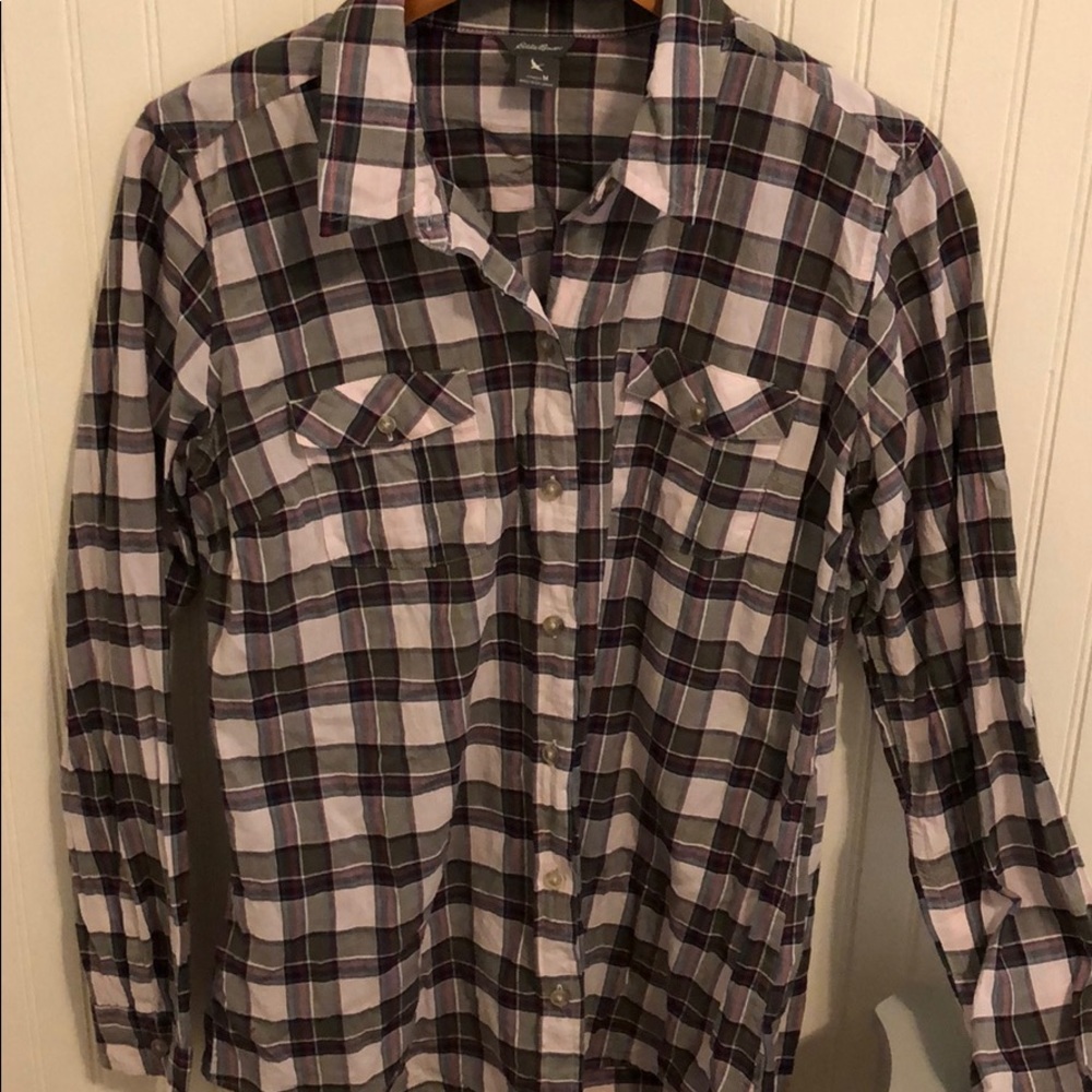 Eddie Bauer long sleeve cotton shirt-plaid